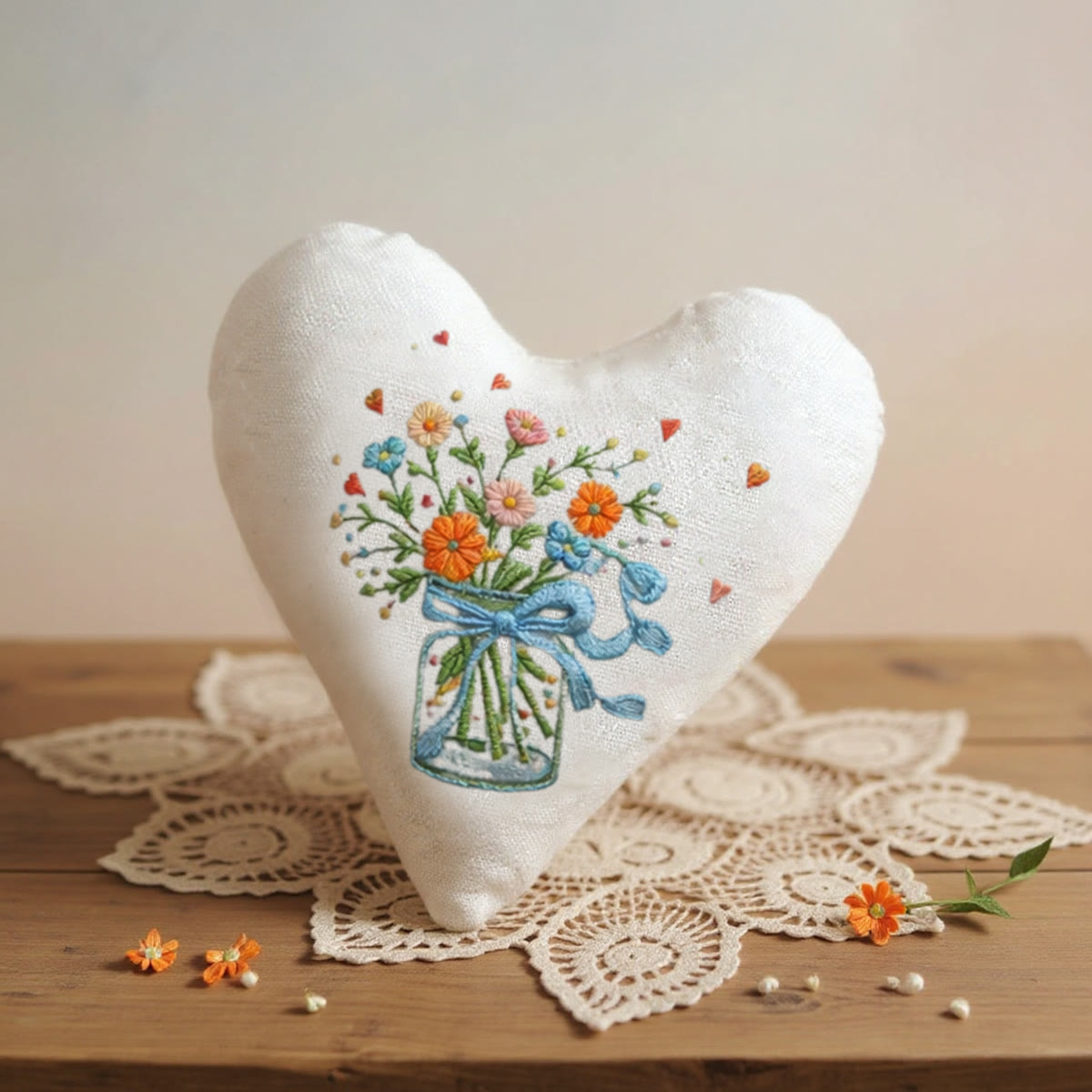 Rubbyoo Heart Embroidery Kit - Glass Vase Bouquet Mini Hearts | Refined Stitchwork Craft | Top Choice For Gifting - image 4