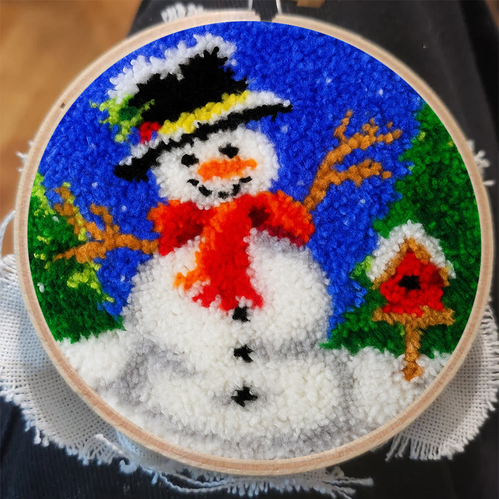 Happy Snowman Punch Needle Kit - Diy Christmas Coaster | Perfect Holiday Present  - image 8