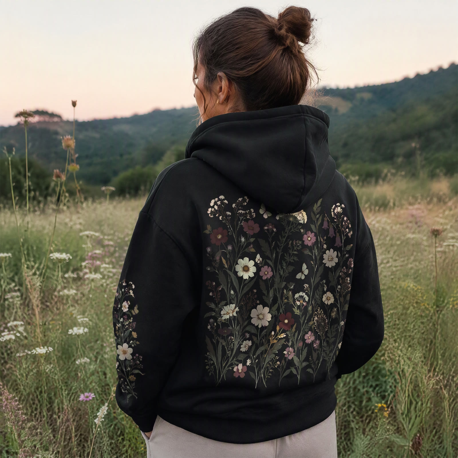 Rubbyoo Vintage Flora Bloom Unisex Hoodie  - image 3