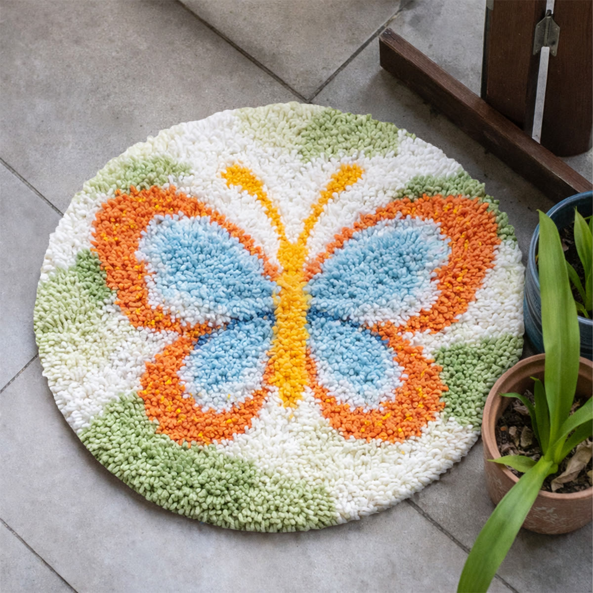 Rubbyoo Latch Hook Rug Kit - Brilliant Butterfly | Diy Yarn Craft | Easy Handmade Carpet - image 6