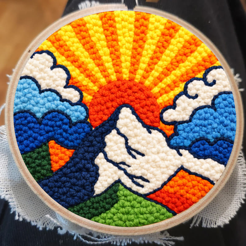 Vibrant Sunset Mountain Punch Needle Kit – New-edition Creative Diy | Fresh-concept Decor Piece - image 6