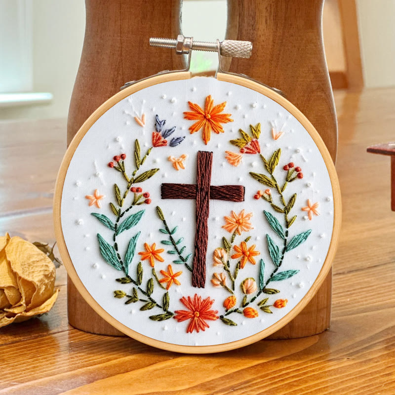 Rubbyoo Embroidery Kit- Floral Cross 3 - image 5