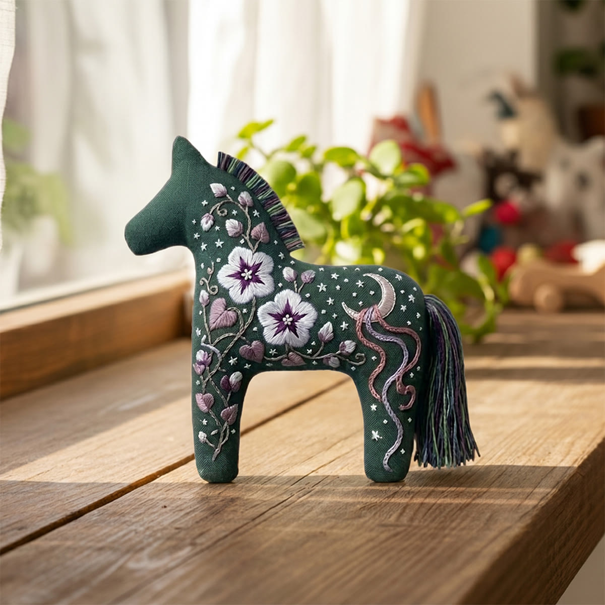 Rubbyoo Dala Horse Embroidery Kit - Celestial And Flowers | Meaningful Handmade Gift | Boho Floral Ornament: - image 6