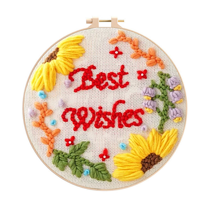 Floral Wish Punch Needle Kit - Creative Handmade Craft | Unique Birthday Gift  - Best wish A - image 10