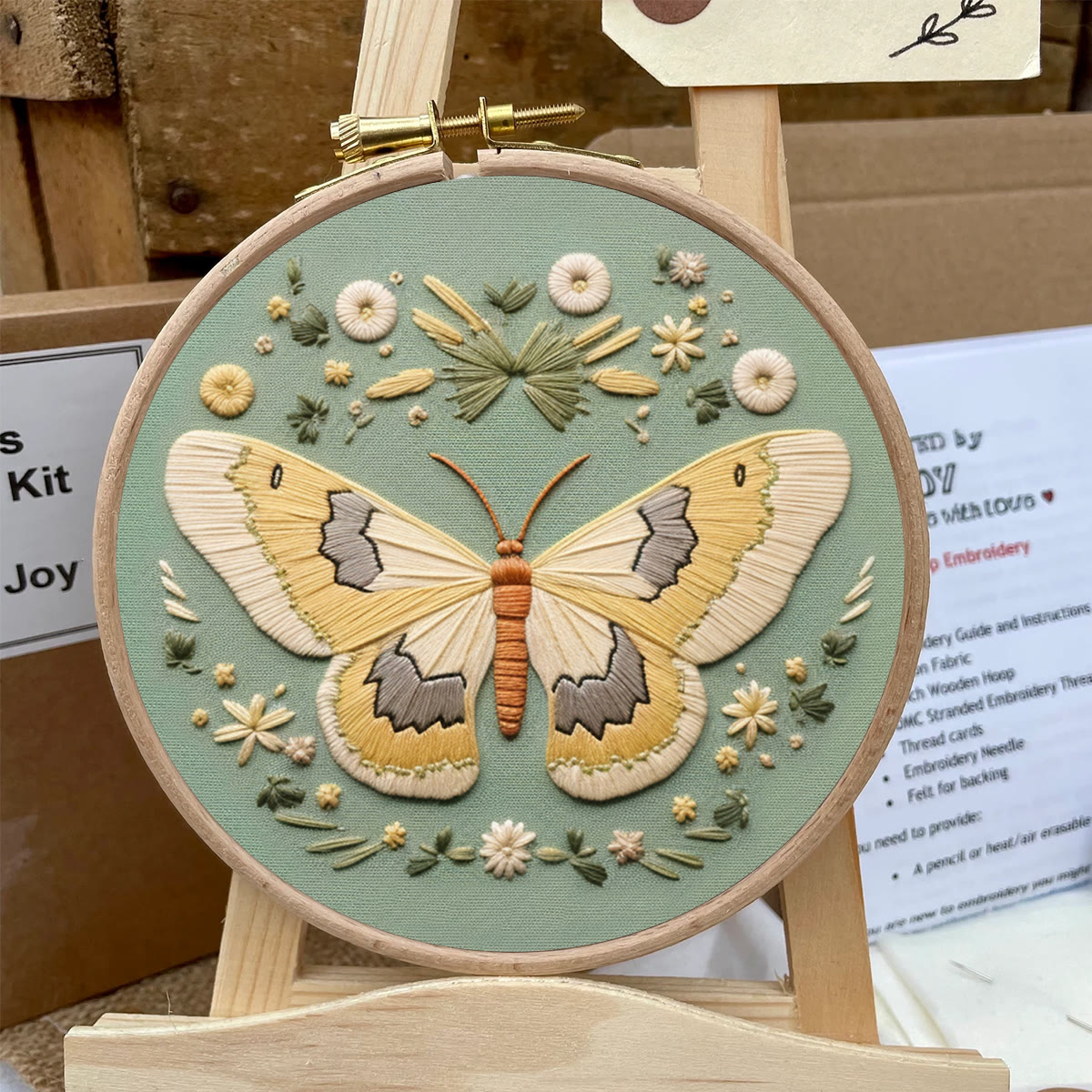 Rubbyoo Embroidery Kit - Detailed Moth | Diy Craft Kit