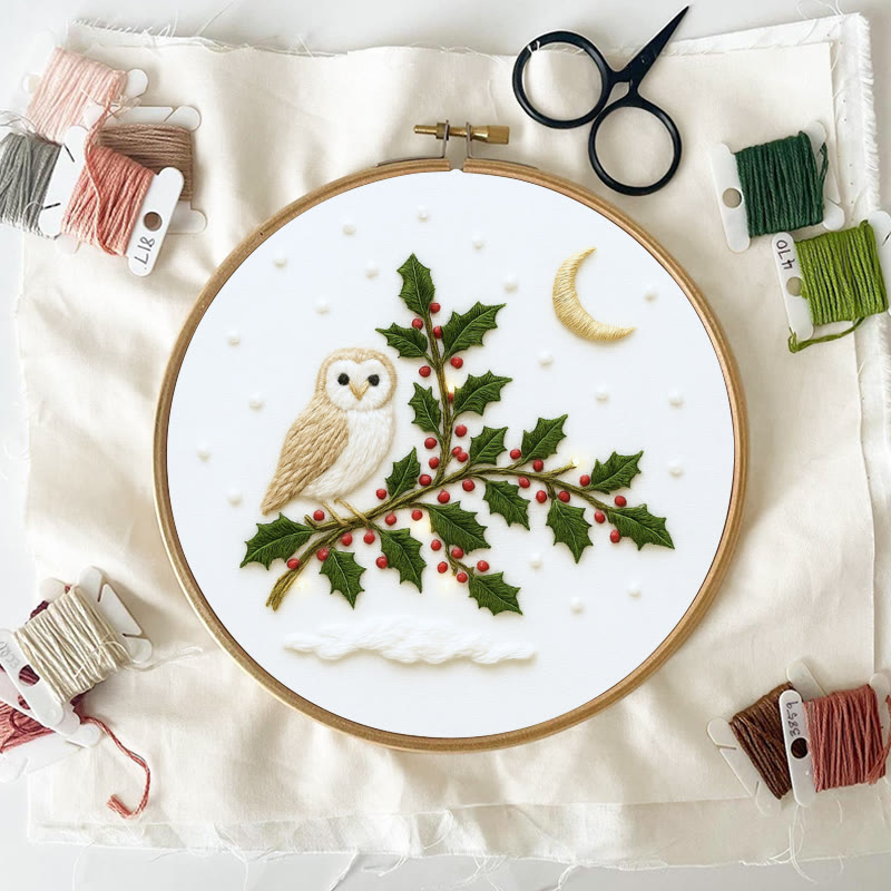 Rubbyoo Embroidery Kit - Winter Owl | Christmas Tree Decor | Diy Holiday Handicraft  - image 5