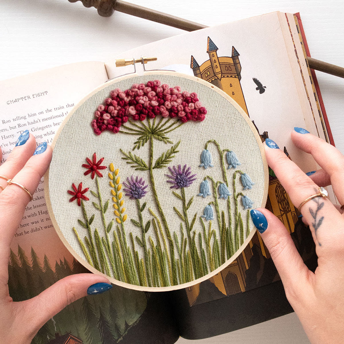 Rubbyoo Embroidery Kit - Floral Art  | Diy Versatile Decoration | Handmade Meaningful Gift - image 4