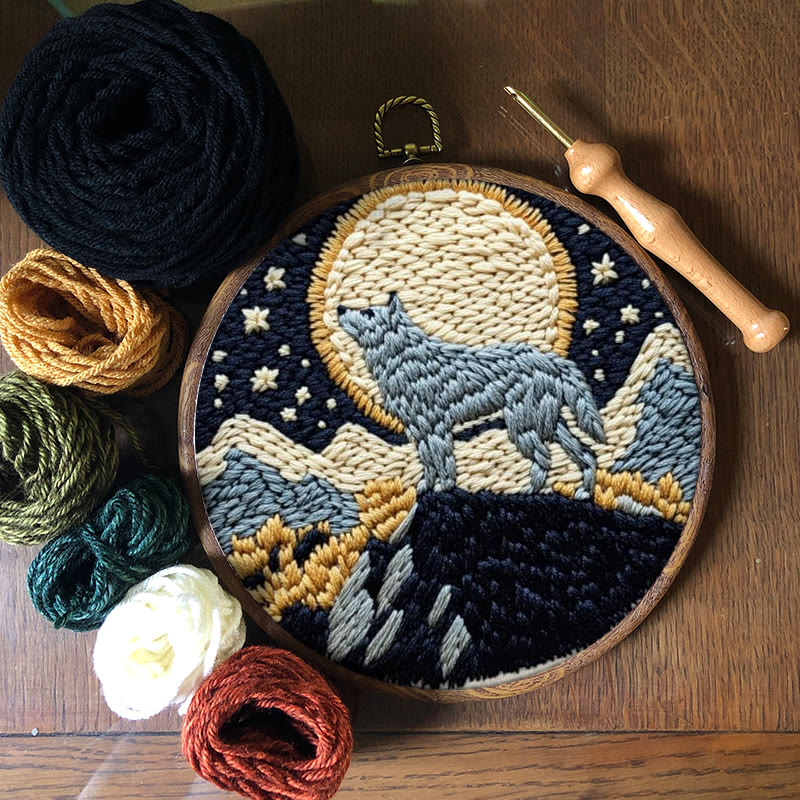 Wolf And Moon Punch Needle Kit - Unique Needle Artwork | Perfect Wall Hanging - image 11