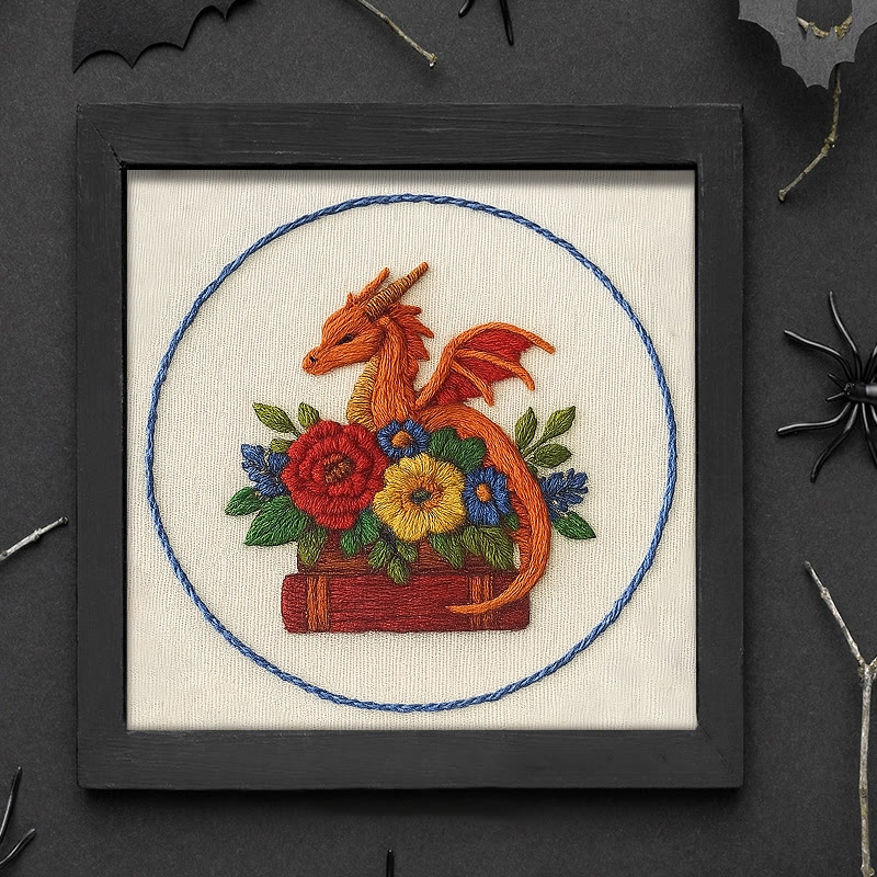 Rubbyoo Embroidery Kit - Charming Dragon |  Fantasy Floral Craft |  Beginner Friendly Needlepoint  - image 10