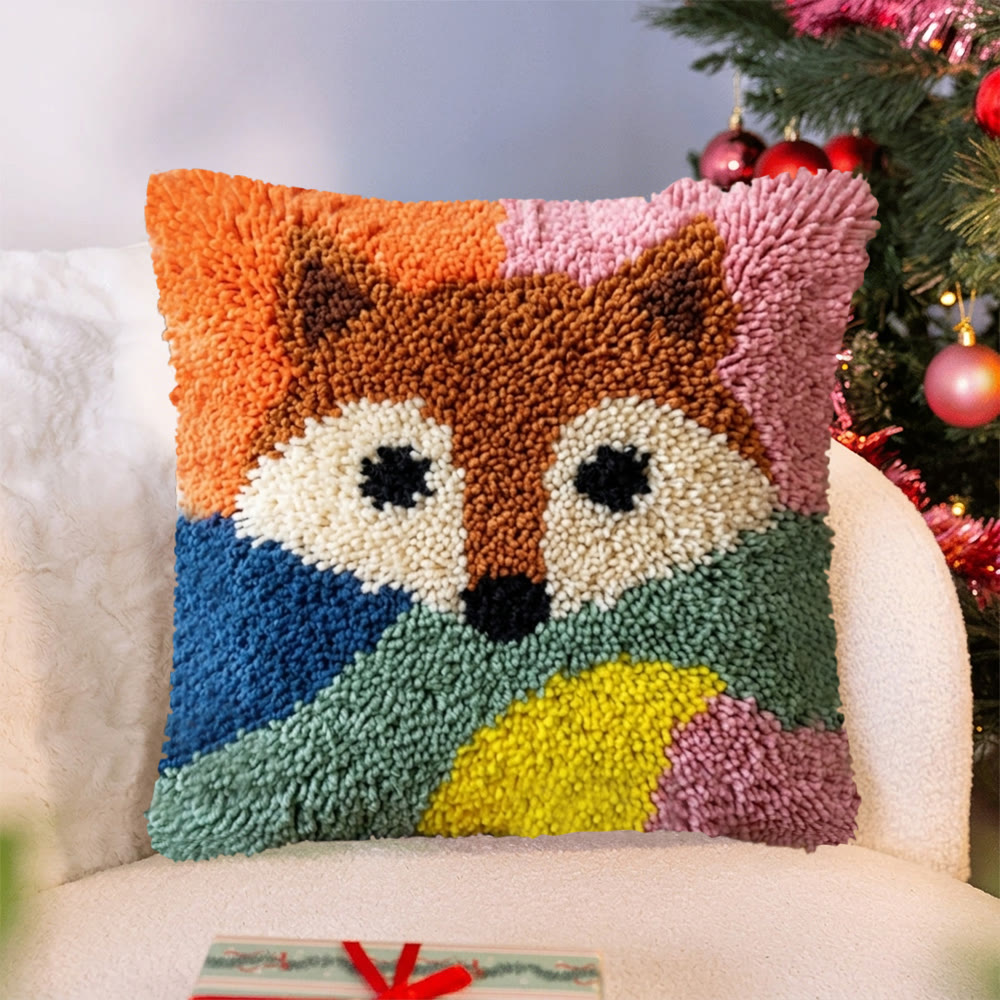Rubbyoo Latch Hook Pillow Kit - Cute Fox | Unique Handmade Gift | Living Room Couch Accent Pillow - image 5