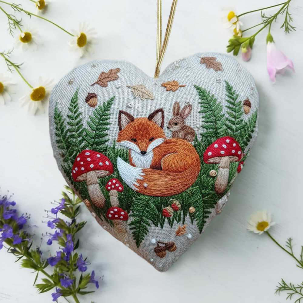 Rubbyoo Heart Embroidery Kit - Woodland Fox | Whimsical Diy Project | Warm Home Hanging - image 5