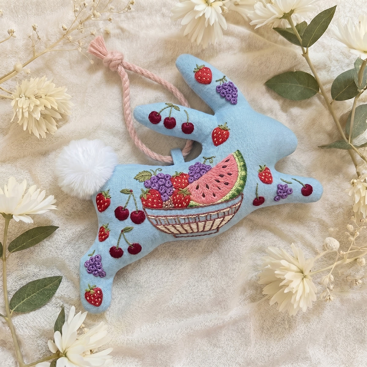 Rubbyoo Rabbit Embroidery Kit - Fruit Feast | Delicate Versatile Statement Piece |  DIY Fruit Sewing Kit - image 4