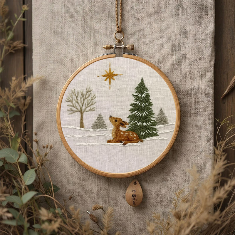 Rubbyoo Embroidery Kit - Deer In The Snow | Christmas Handmade Artwork | Perfect Gift For Home Decor - image 8