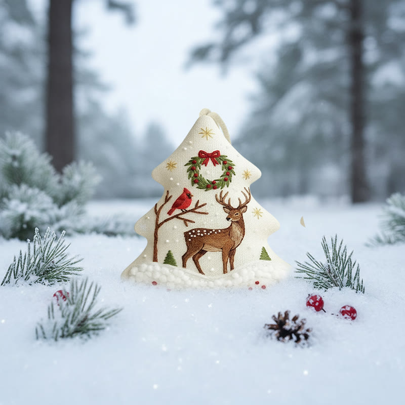 Rubbyoo Tree-shaped Embroidery Kit - Reindeer With Jingle Bells | Crafted With Love Treasure | Christmas Must-have - image 8