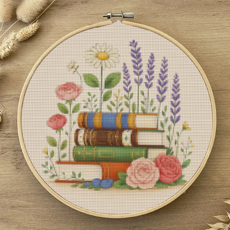  Cross Stitch Kit - Floral Book | Unique Handmade Collection | Nice Gifts For Book Lovers - image 8