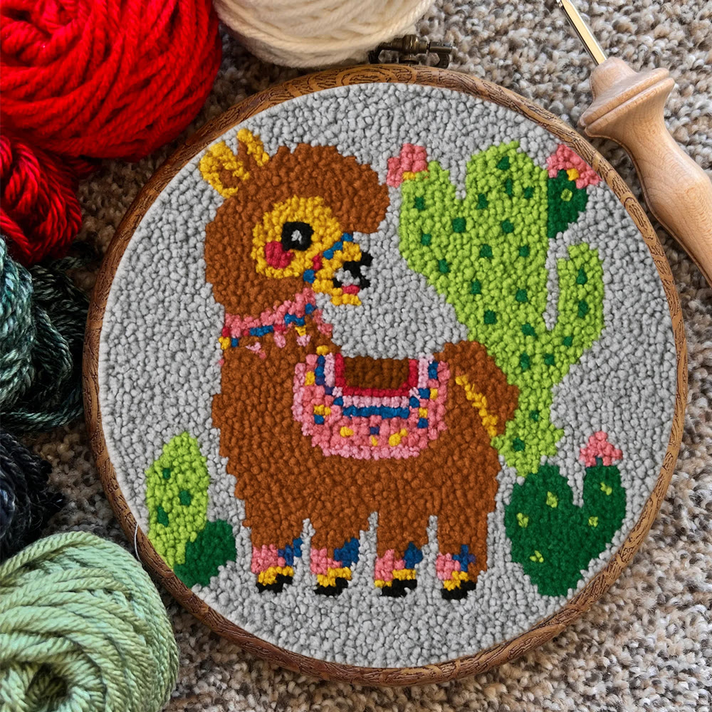 Alpaca Cactus Punch Needle Kit - Handcrafted Art | Boho-Themed Gift - image 9