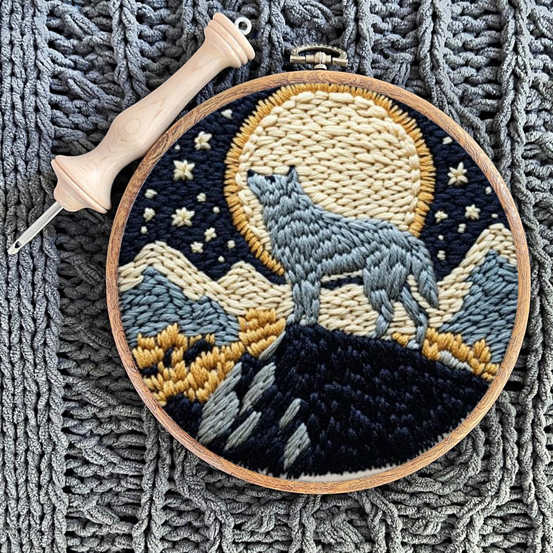 Wolf And Moon Punch Needle Kit - Unique Needle Artwork | Perfect Wall Hanging - image 12