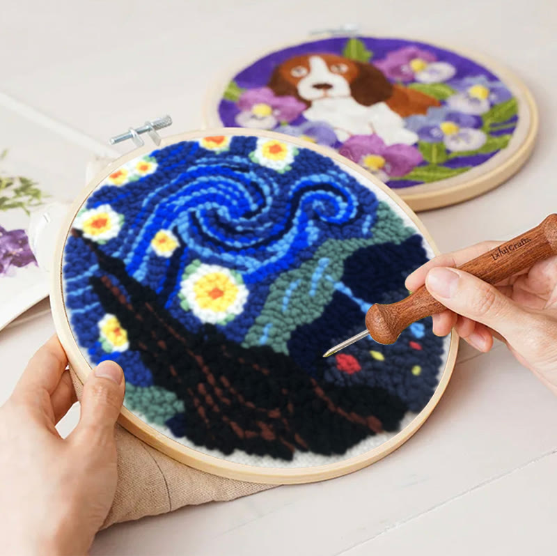 Starry Night Punch Needle Kit – Artistic DIY Design | Expressive Handmade Home Accent - image 6