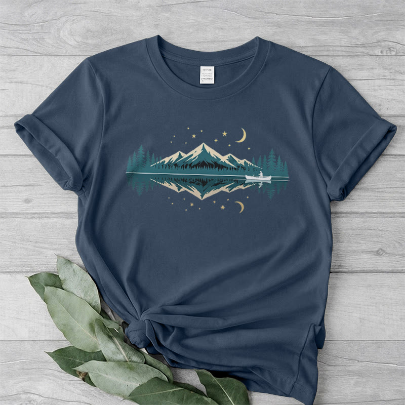 Rubbyoo Mountain Nightscape  Graphic Tee  - Perfect For Outdoor Adventure | Special Nature Theme Unisex  T-shirt - image 13
