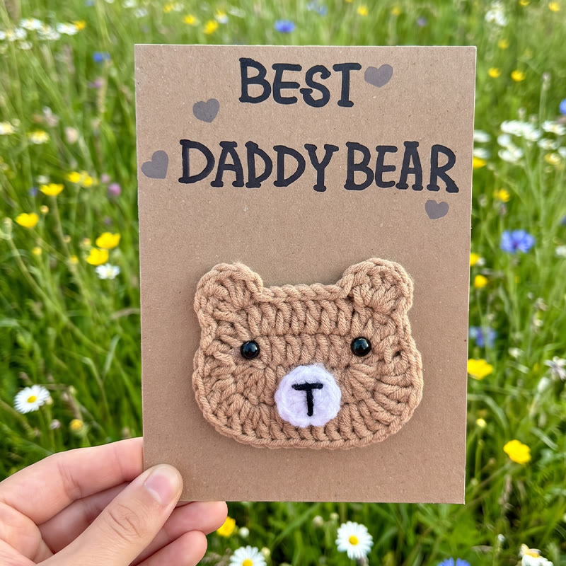 Rubbyoo 3d Festive Knitted Card - Unique Crochet Greeting Card  | Nice For Birthday & Anniversary & Father's Day  - Happy Father's Day Card - DADDY BEAR - image 9