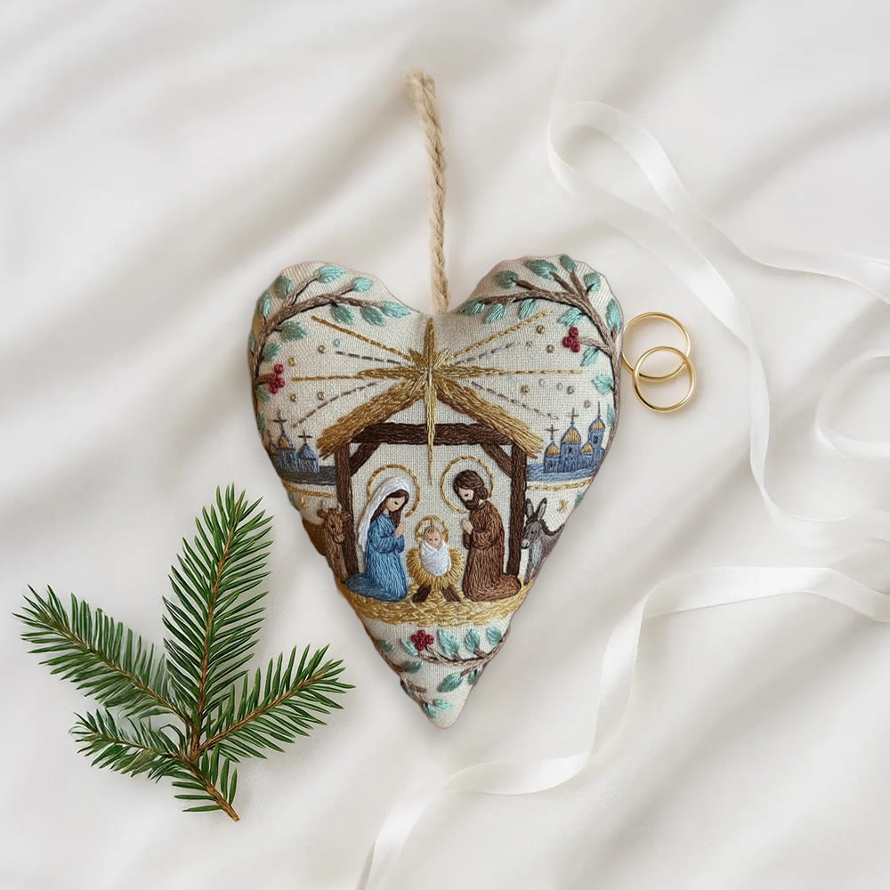 Rubbyoo Heart Embroidery Kit - Christmas Nativity | Stitch Handmade Craft | Diy Hanging Craft  - image 10