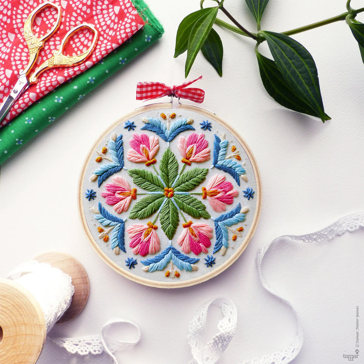 Rubbyoo Embroidery Kit - Floral Mandala | Easy Stitch Art | Perfect Craft For Diy Beginner  - image 7