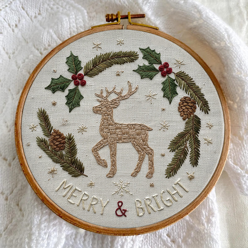 Rubbyoo Embroidery Kit - Holly Reindeer | Home Hanging Ornament | Needle Holiday Gift  - image 6