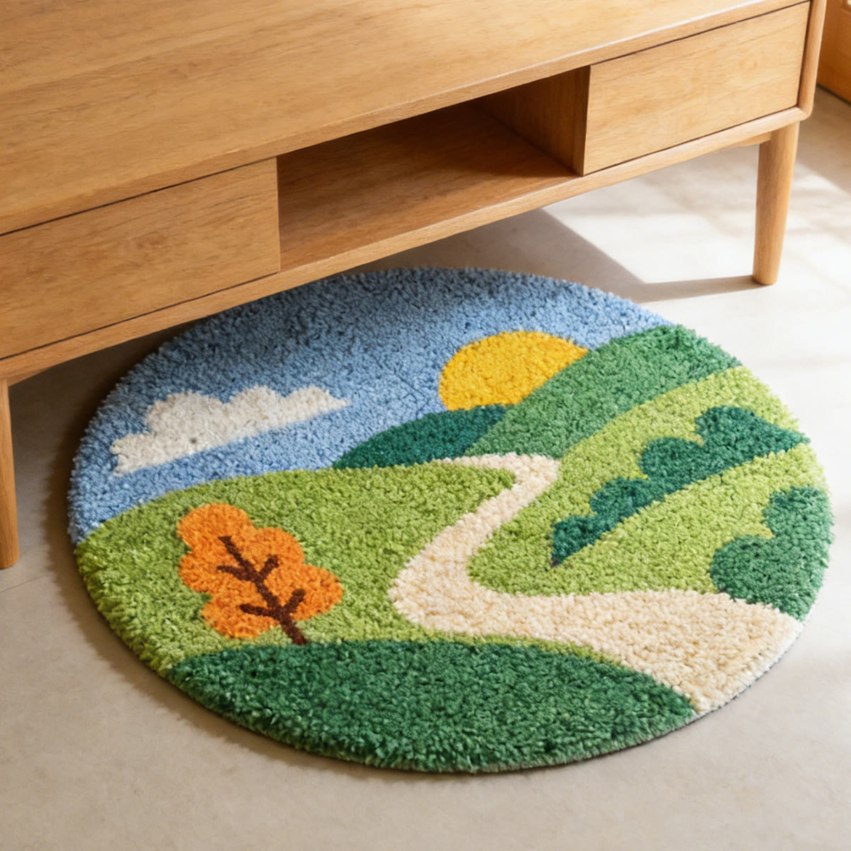 Rubbyoo Latch Hook Rug Kit - Country Road | Handmade Landscape Craft | Perfect Gift For Decoration - image 4