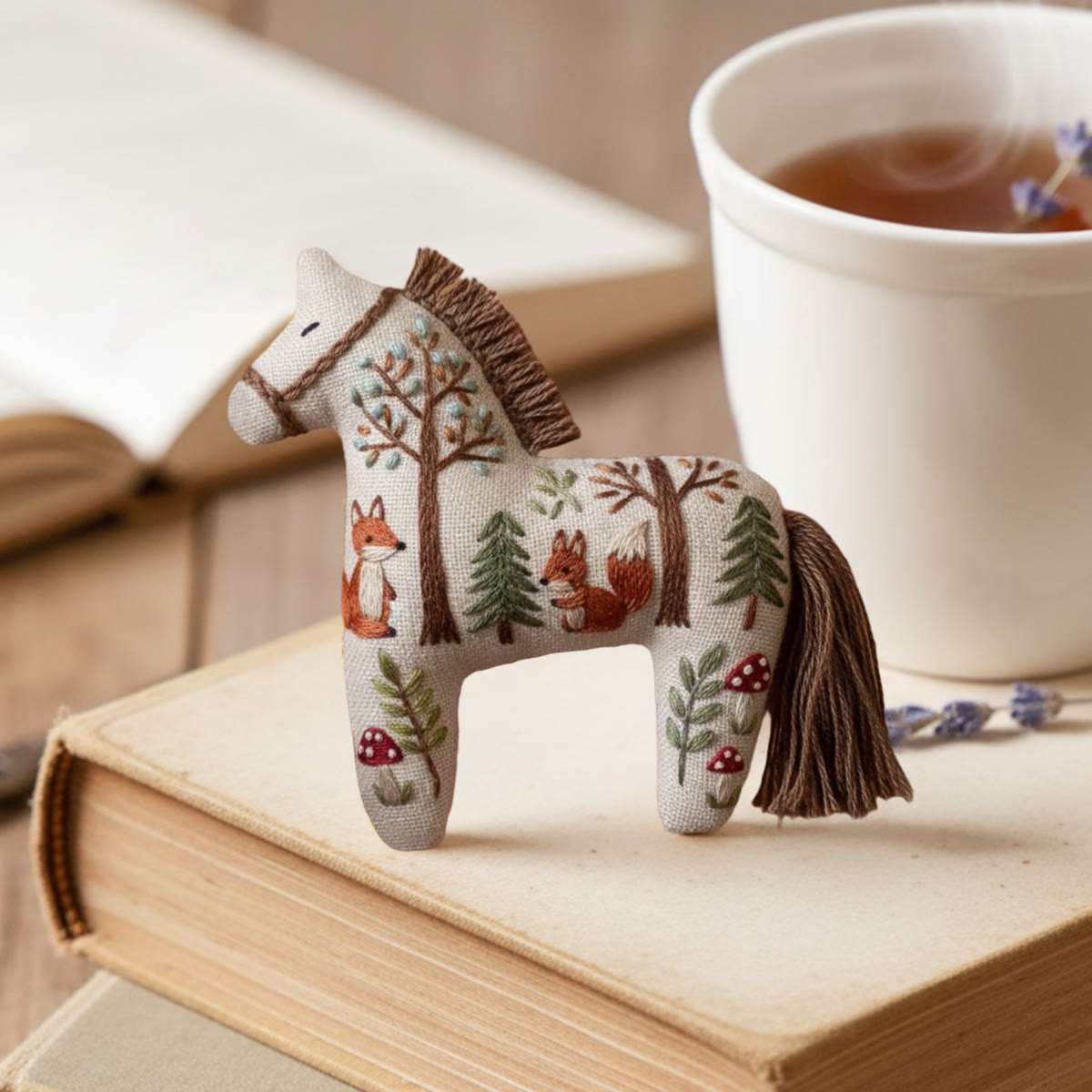 Rubbyoo Horse Embroidery Kit - Fox In Forest | Animal Needle Artwork | Adorable Handmade Craft - image 4