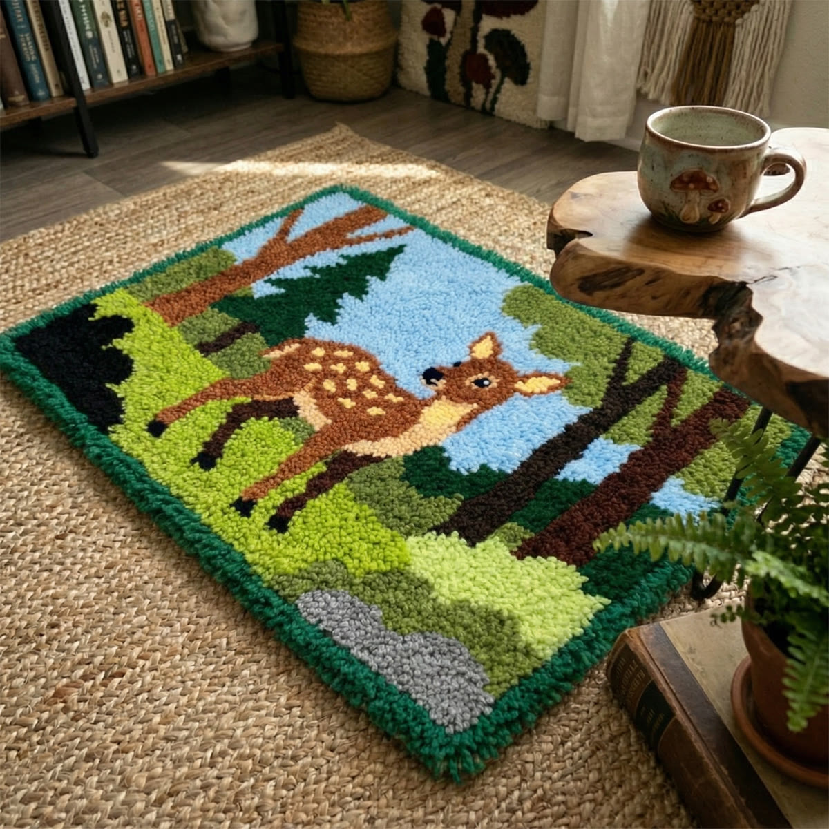 Rubbyoo Latch Hook Rug Kit - Baby Deer | Handmade Carpet Craft | Diy Gift For New Home - image 4
