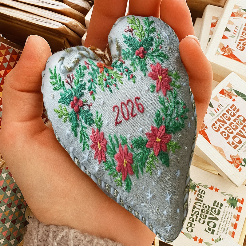 Rubbyoo Heart Embroidery Kit - New Year Wreath | Diy Heart Ornament | Nice For Christmas Gifts - image 8