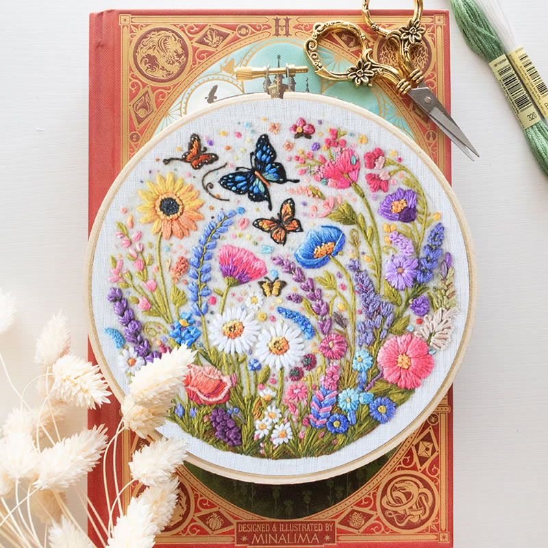 Rubbyoo Embroidery Kit - Beautiful Wildflowers | Floral Hoop Art | Diy Anniversary Craft - image 12