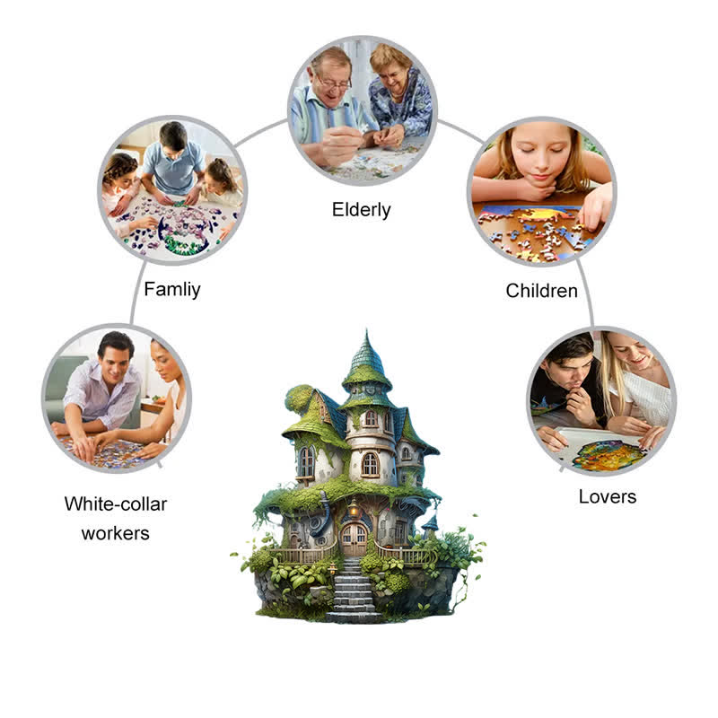 Rubbyoo Mossy Cottage - Wooden Jigsaw Puzzle