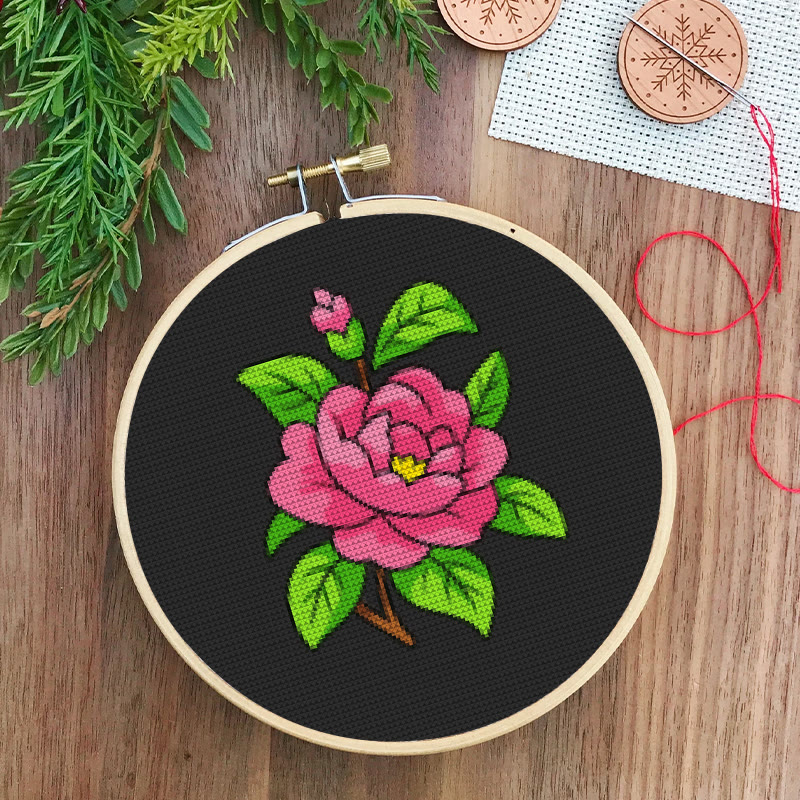  Cross Stitch Kit - Blooming Rose | Diy Floral Handicraft | Office Wall Decorations - image 3