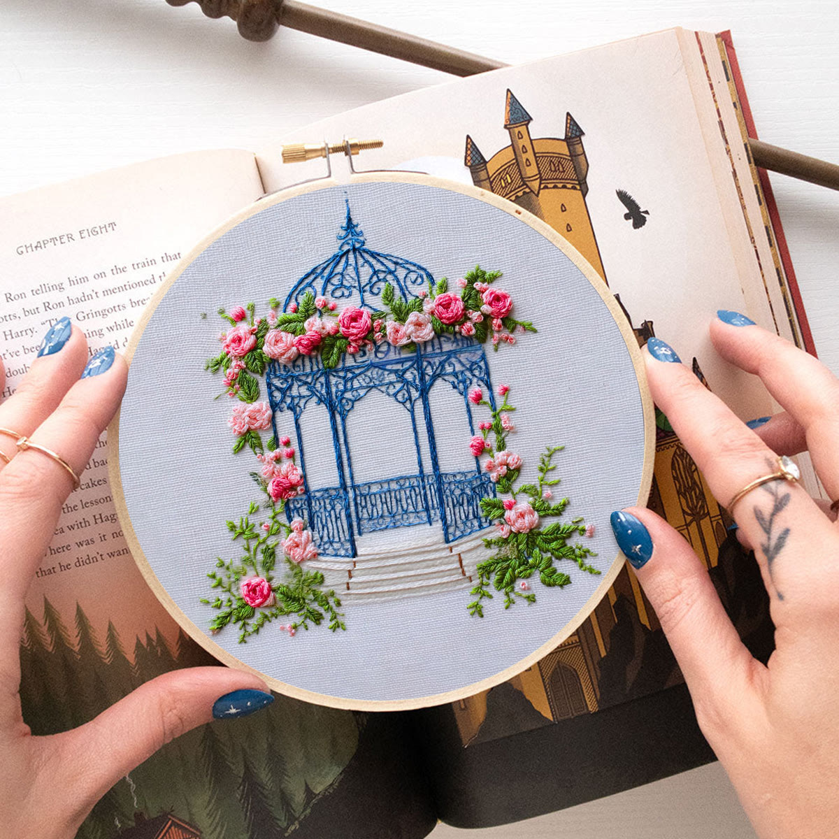 Rubbyoo Embroidery Kit - Rose Garden | Charming Handmade Craft | Diy Decorative Art  - image 7