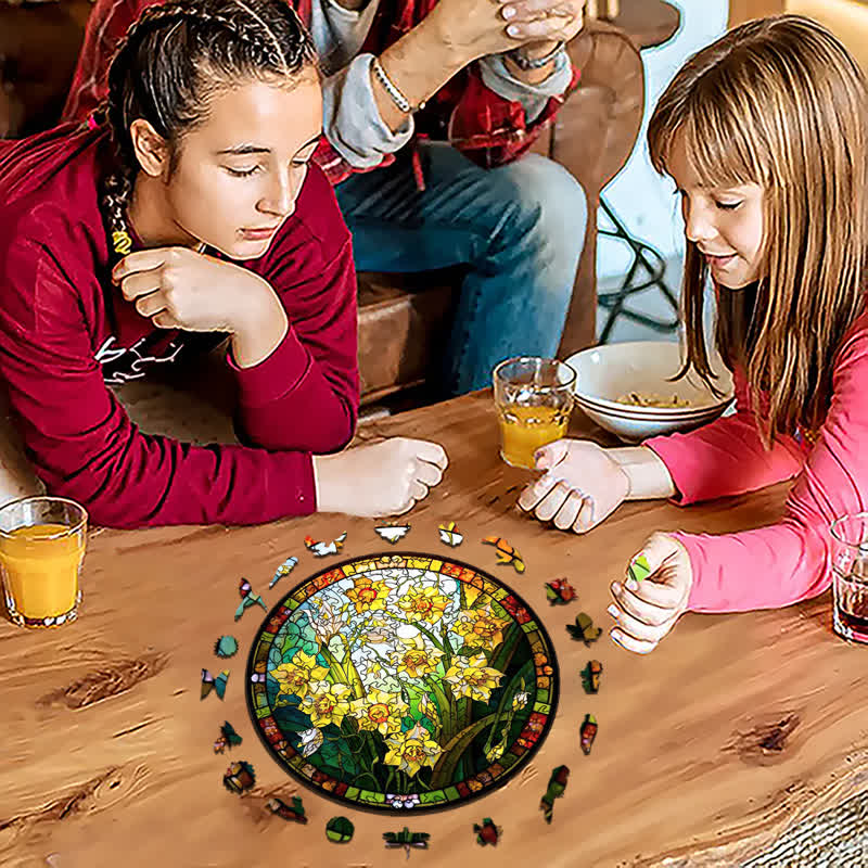 Rubbyoo Daffodil Flower - Wooden Jigsaw Puzzle