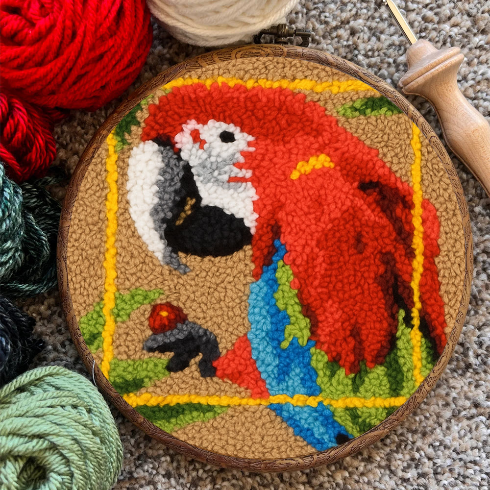 Scarlet Macaw Punch Needle Kit - Artisan-crafted Art | Tropical-themed For Diy Enthusiasts - image 11