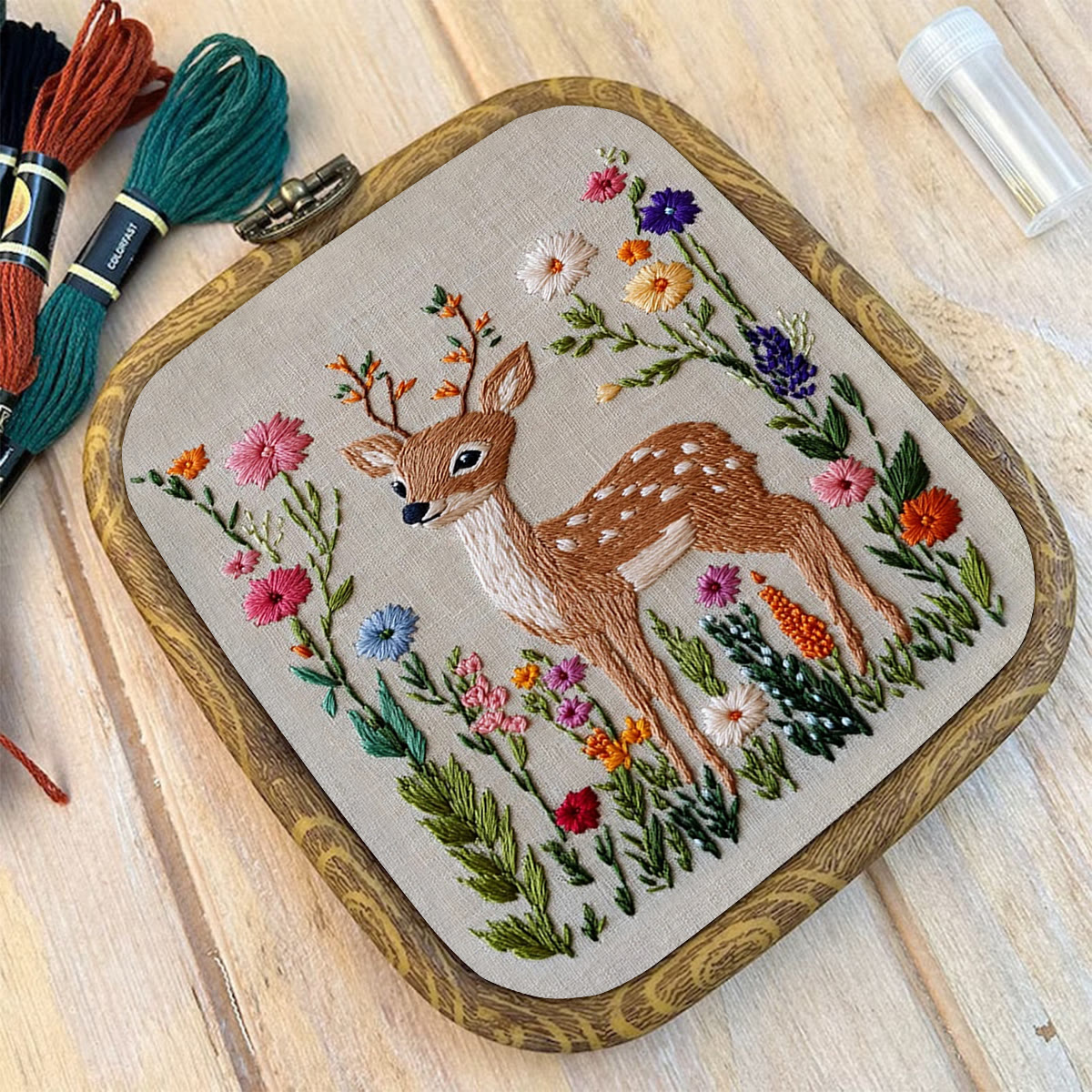 Rubbyoo Embroidery Kit-  Flowers Deer - image 10