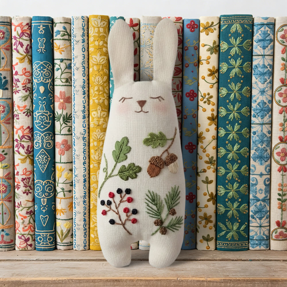 Rubbyoo Bunny Toy Embroidery Kit - Pine Cones And Leaves | Easy Handmade Art | Gift For Handmade Lovers  - image 3