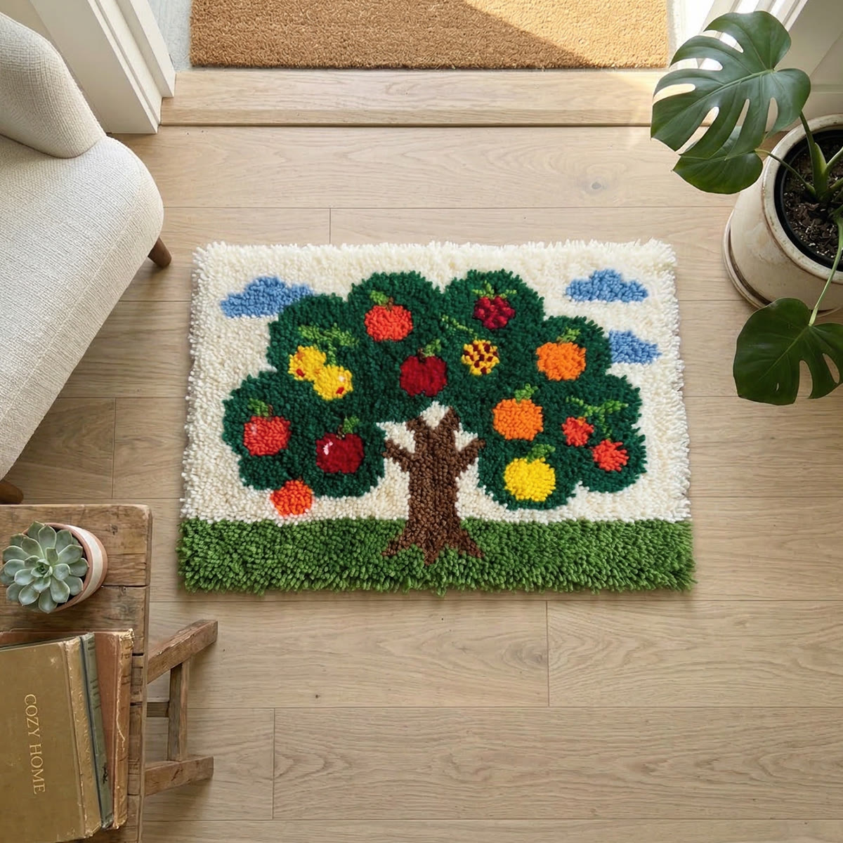 Rubbyoo Latch Hook Rug Kit - Apple Tree | Handmade Outdoor Mat | New Home Gift  - image 5