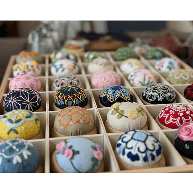 Wooden Embroidery Pin Cushion Pin Keeper - image 8
