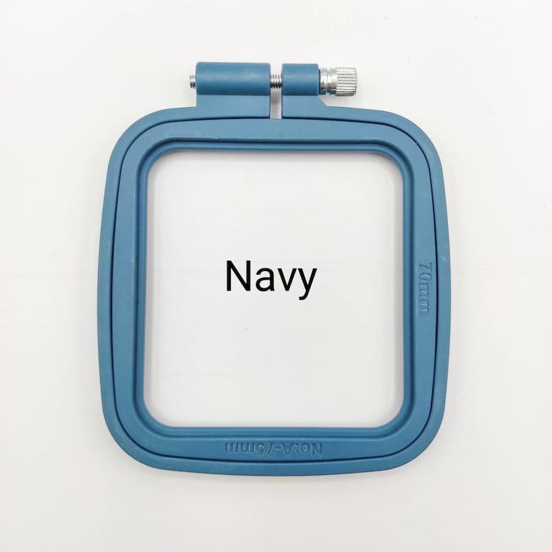 Small Square Embroidery Plastic Hoop - Diy Needle Artcraft Frame | Nice For Small Size Stitch Project  - Navy - 2pcs - image 7