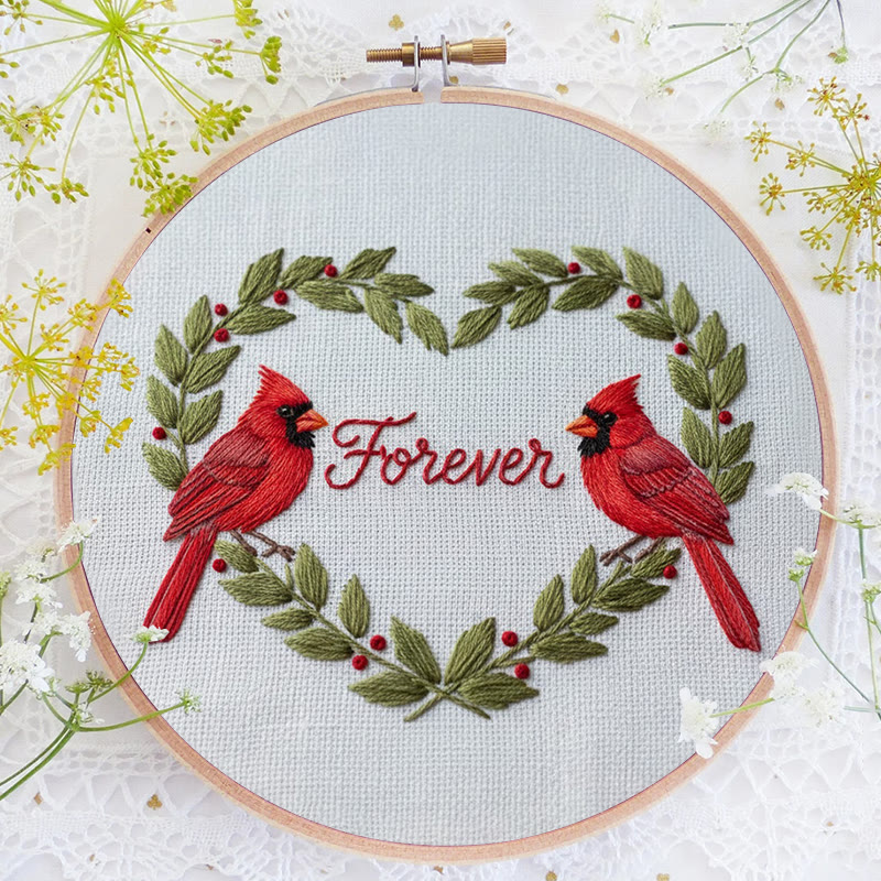 Rubbyoo Embroidery Kit - Forever Love | Handmade Bird Craft | Diy Valentine Gifts - image 6