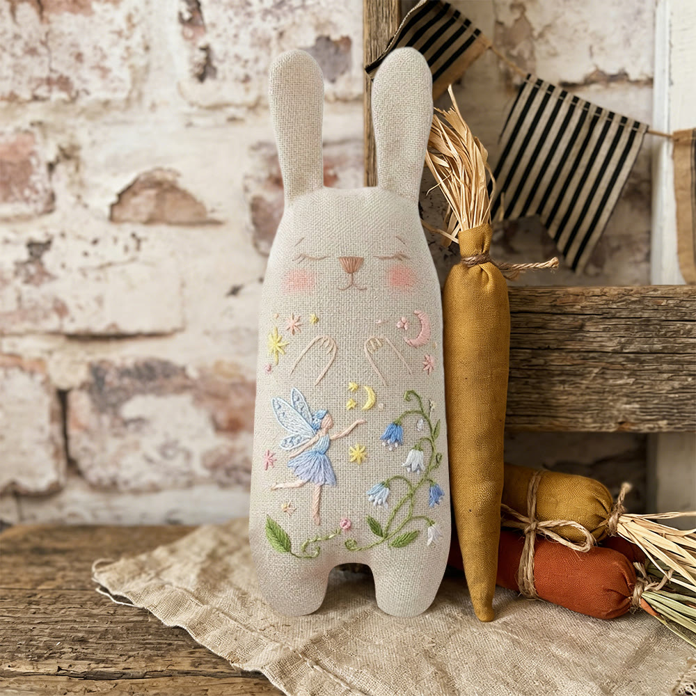 Rubbyoo Bunny Toy Embroidery Kit - Flower Fairy | Adorable Sewing Bunny | Unique Backpack Charm - image 2