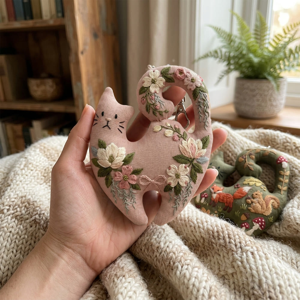 Rubbyoo Kitty Embroidery Kit - Blossom Romance  | Elegant Floral DIY Sewing Kit | Exquisite Pink Gift For Her - image 7