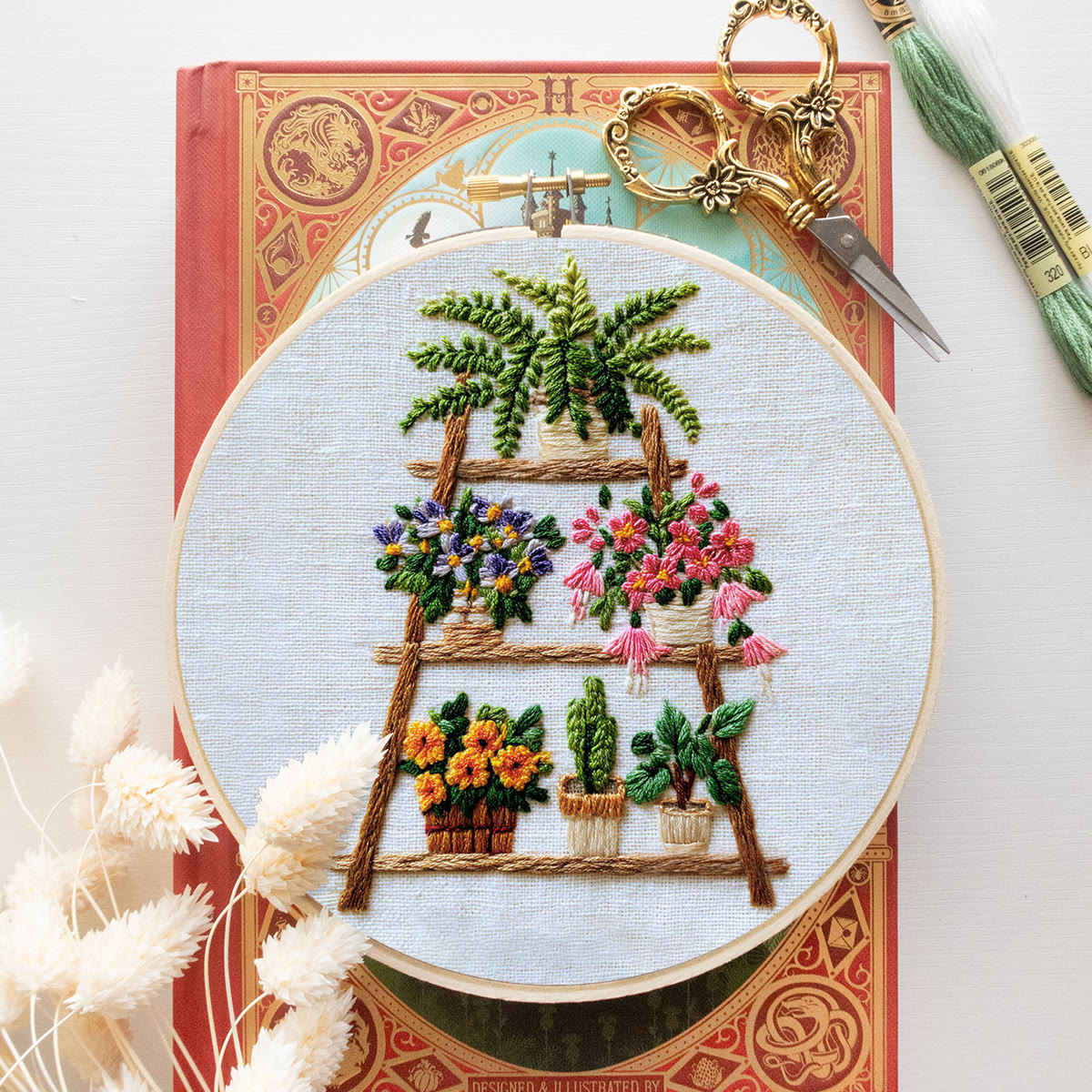 Rubbyoo Embroidery Kit - Plant Ladder | Diy Home Decor | Handmade Hoop Art  - image 9