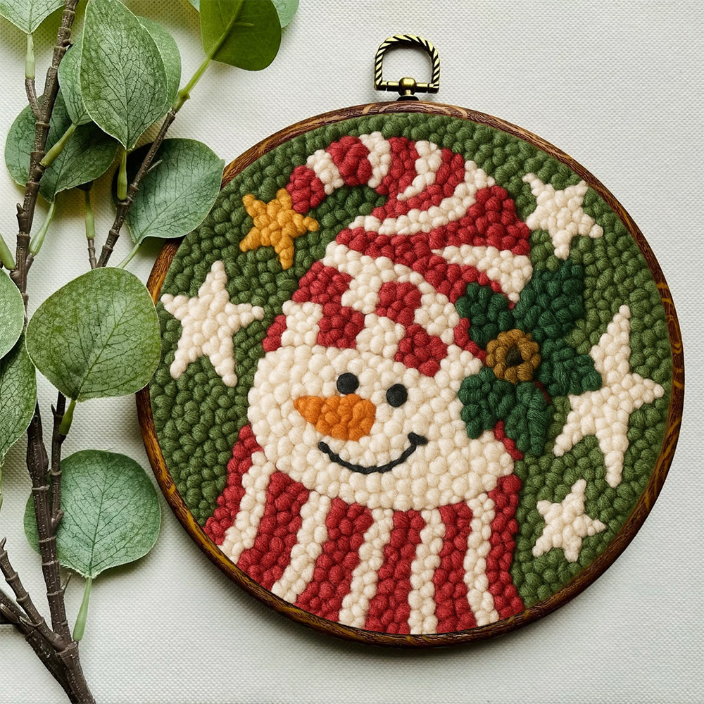 Merry Hat Punch Needle Kit – Beginner DIY Craft | Charming Holiday Wall Display - image 7