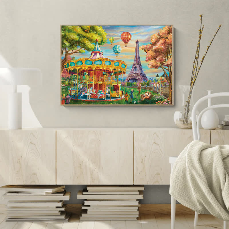 Rubbyoo Carousel Trocadero, Paris - Wooden Jigsaw Puzzle