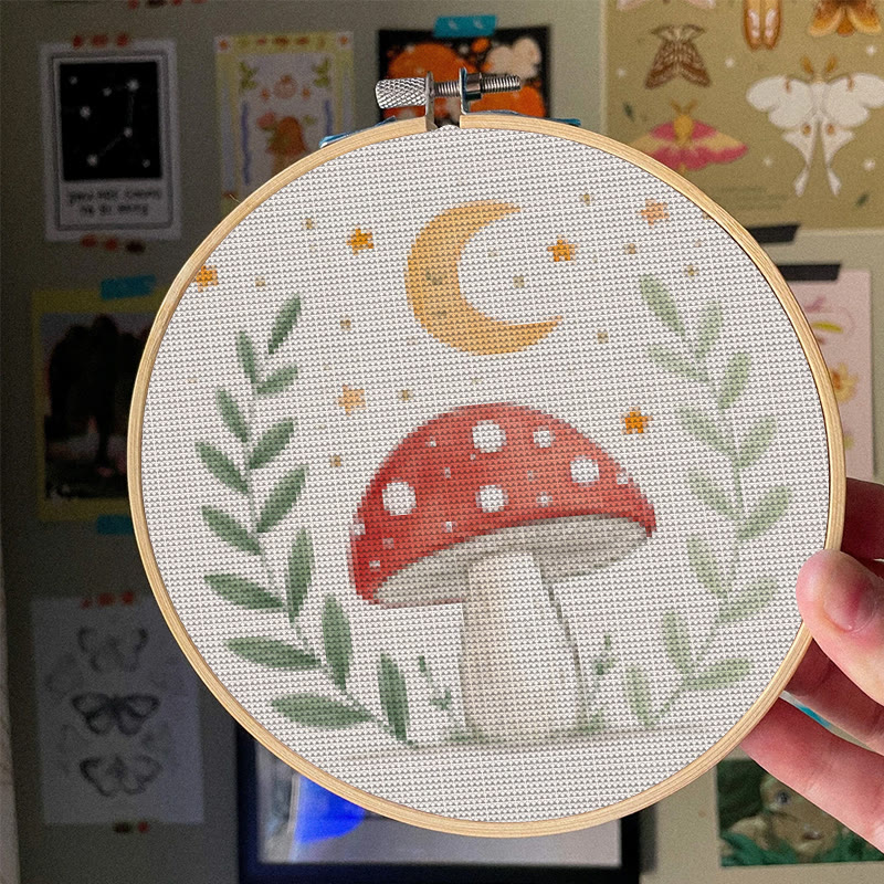  Cross Stitch Kit - Red Mushrooms |  Needlepoint Arts Crafts | Gifts For Diy Enthusiasts - image 5