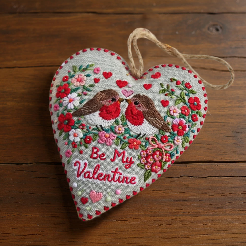 Rubbyoo Heart Embroidery Kit - Twin Robin With Lettering | Romantic Handstitched Diy | Sweet Valentine Gifting Choice - image 10